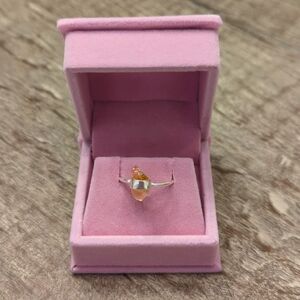 NWT 925 Silver and Genuine Citrine Gemstone Ring size 9